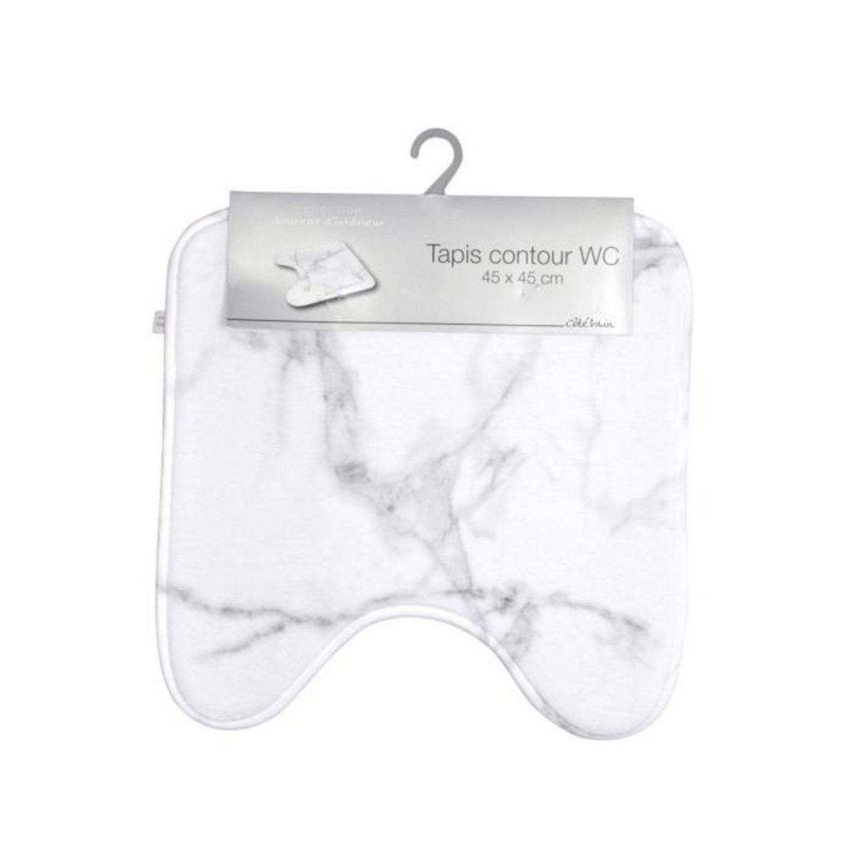 Paris Prix Tapis Contour WC  Effet Marbre  45x45cm Blanc