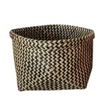 CENTRALE BRICO Panier en jonc de mer, Ethno zigzag, black n°0