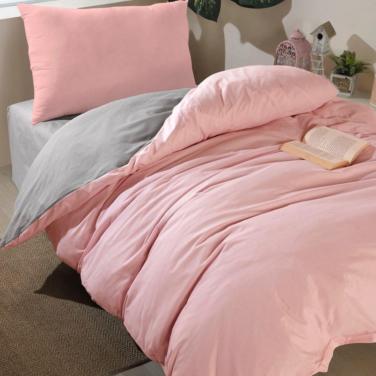 Home collection Parure de lit enfant avec taie(s) en coton polyester Solid