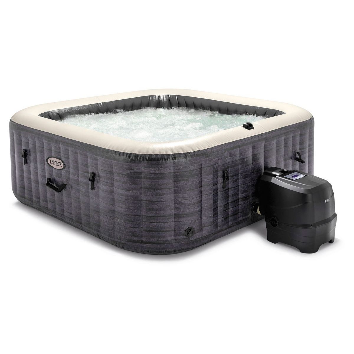 INTEX Spa gonflable carré - 4/6 places - Dim 1,73 m x 71 cm PURE SPA