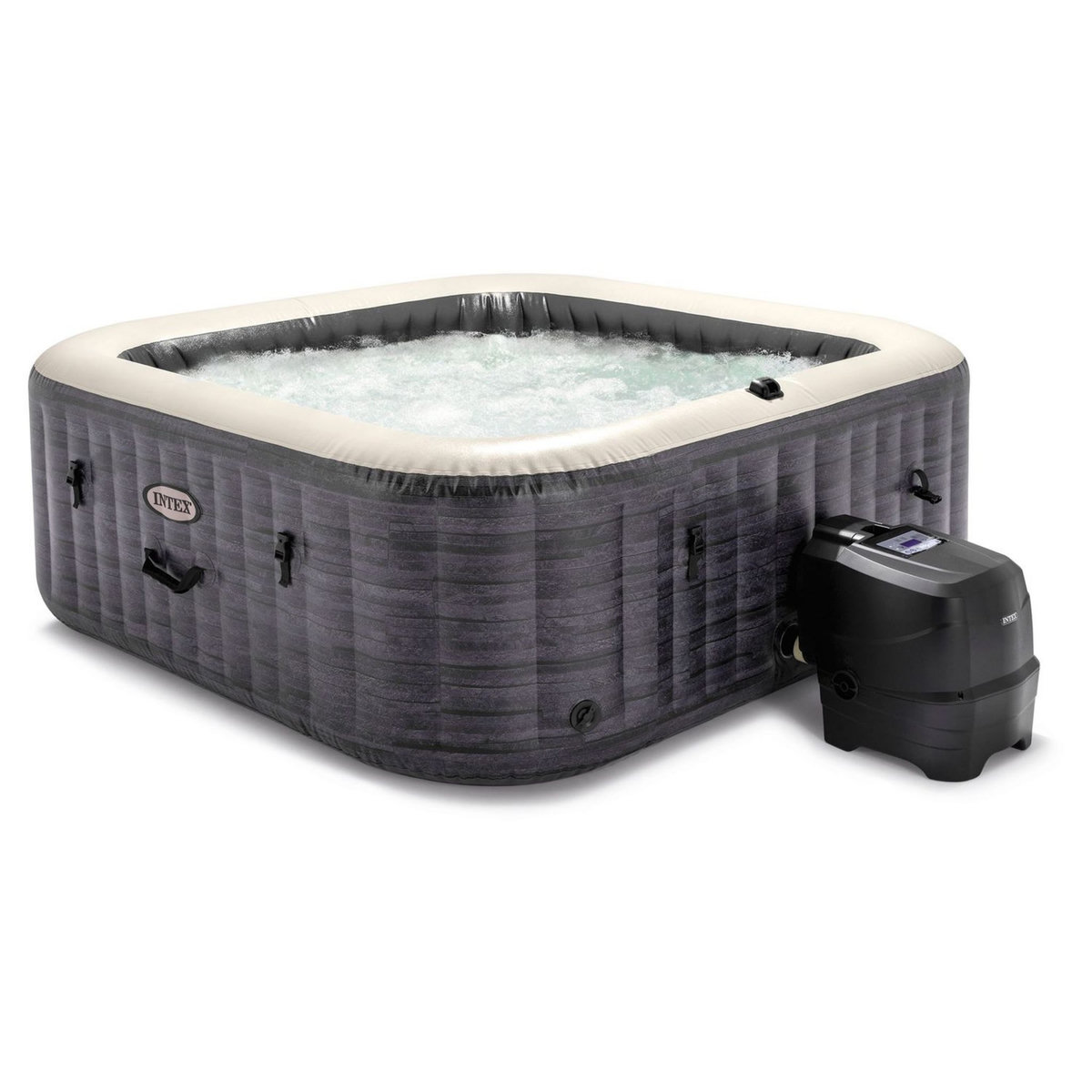 INTEX Spa gonflable carré - 4/6 places - Dim 1,73 m x 71 cm PURE SPA