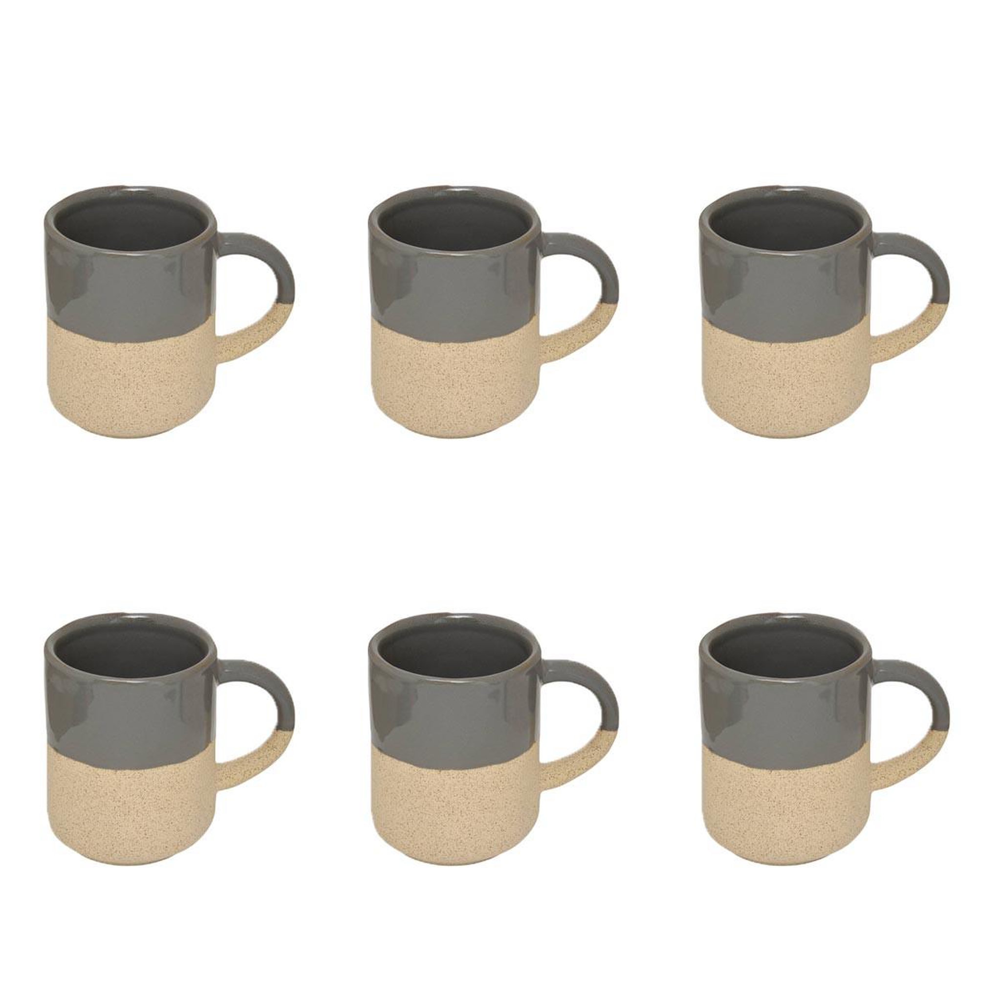 SECRET DE GOURMET Lot de 6 mugs en faïence  kate  20cl gris