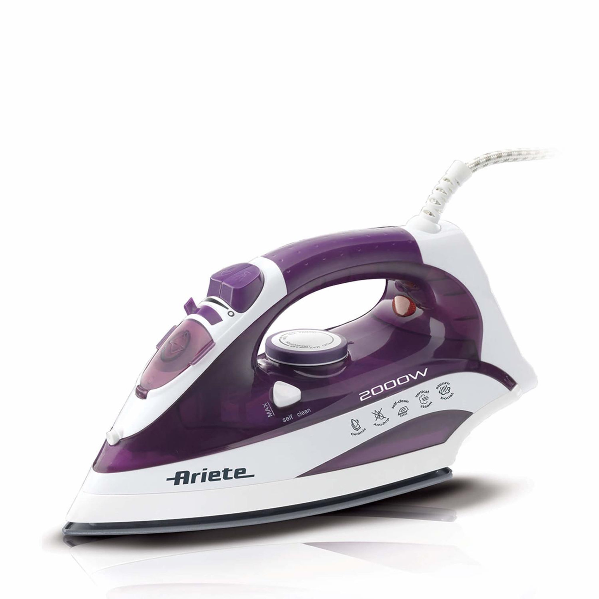 Voir la diapositive 2 : ARIETE Fer à repasser Ariete 6235 vapeur 2000W réservoir 0,3L violet et blanc