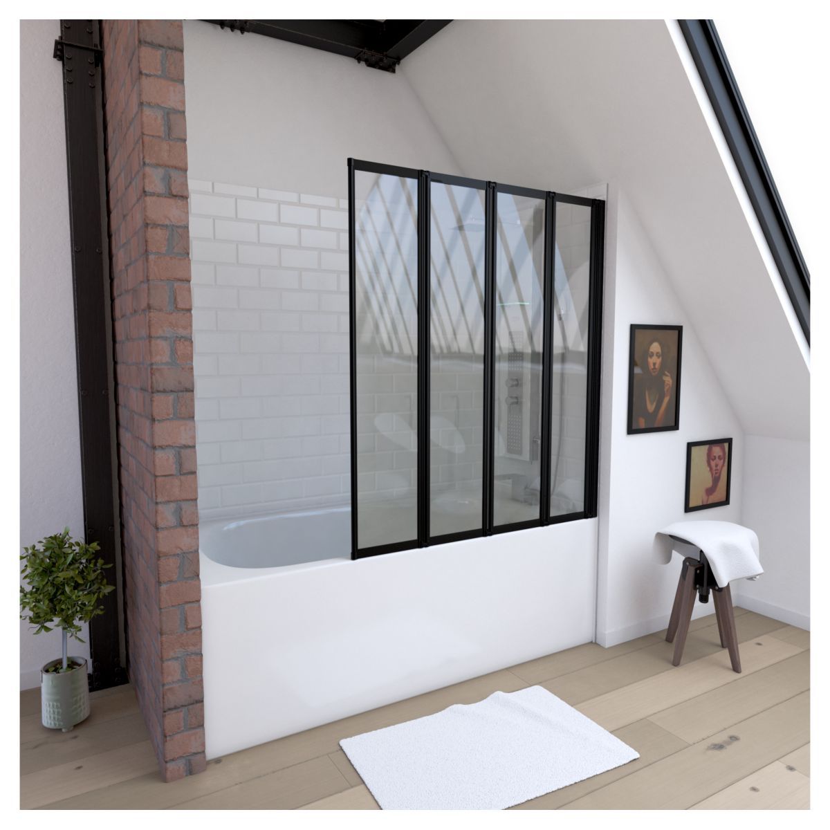 Pare baignoire QUATRO BLACK