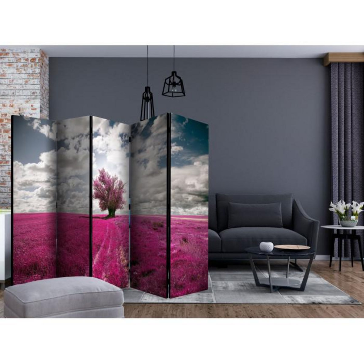 Paris Prix Paravent 5 Volets  Magenta Meadow  172x225cm