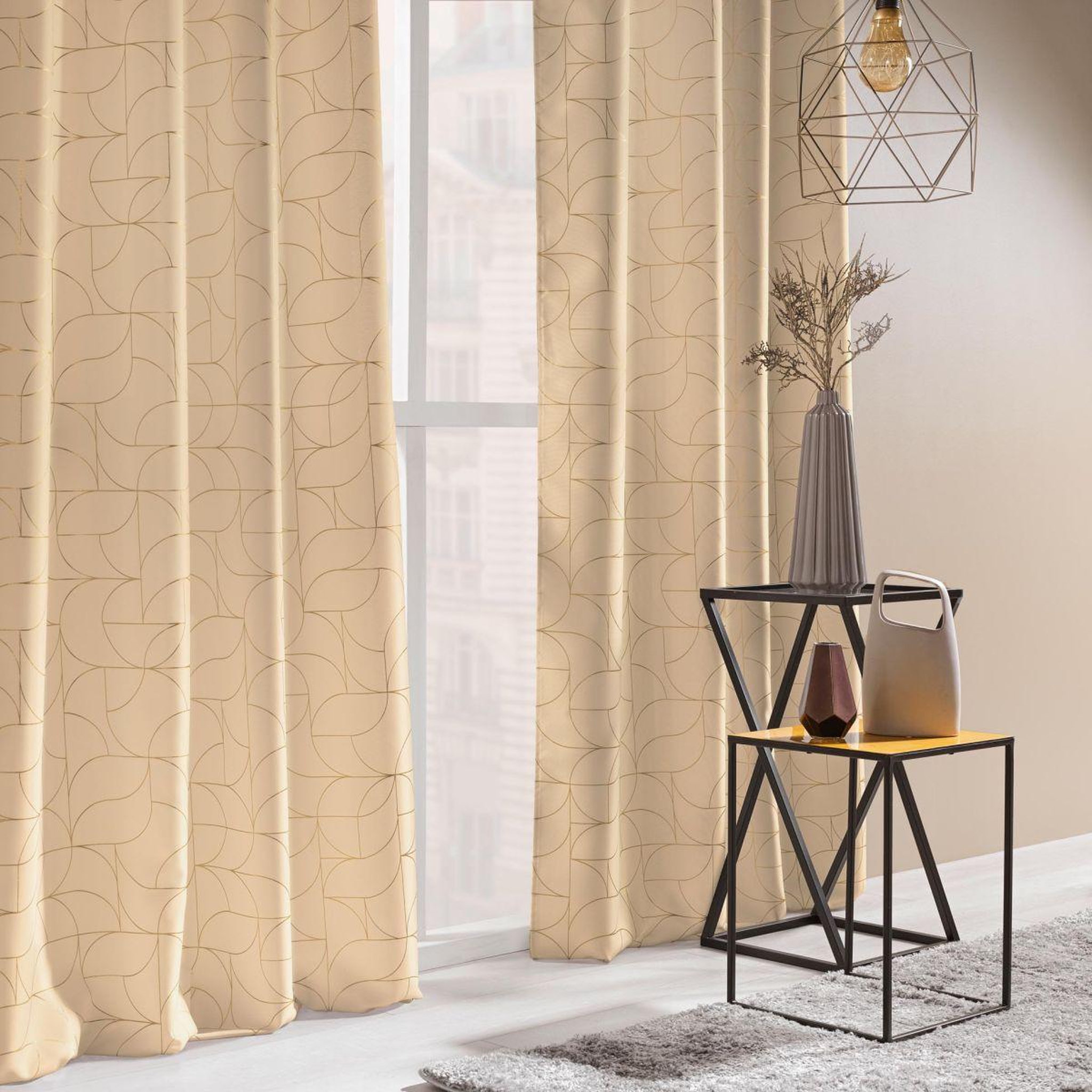 Voir la diapositive 2 : Douceur d'Intérieur Rideau à œillets  louxor  140x260cm beige