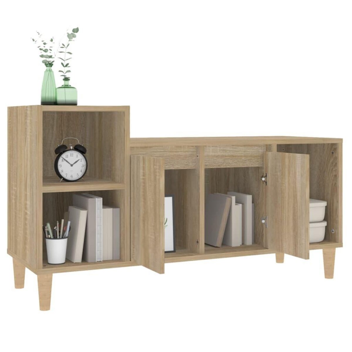 VIDAXL Meuble TV Chene sonoma 100x35x55 cm Bois d'ingenierie