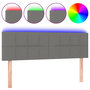 Voir la diapositive 2 : VIDAXL Tete de lit a LED Gris fonce 144x5x78/88 cm Tissu