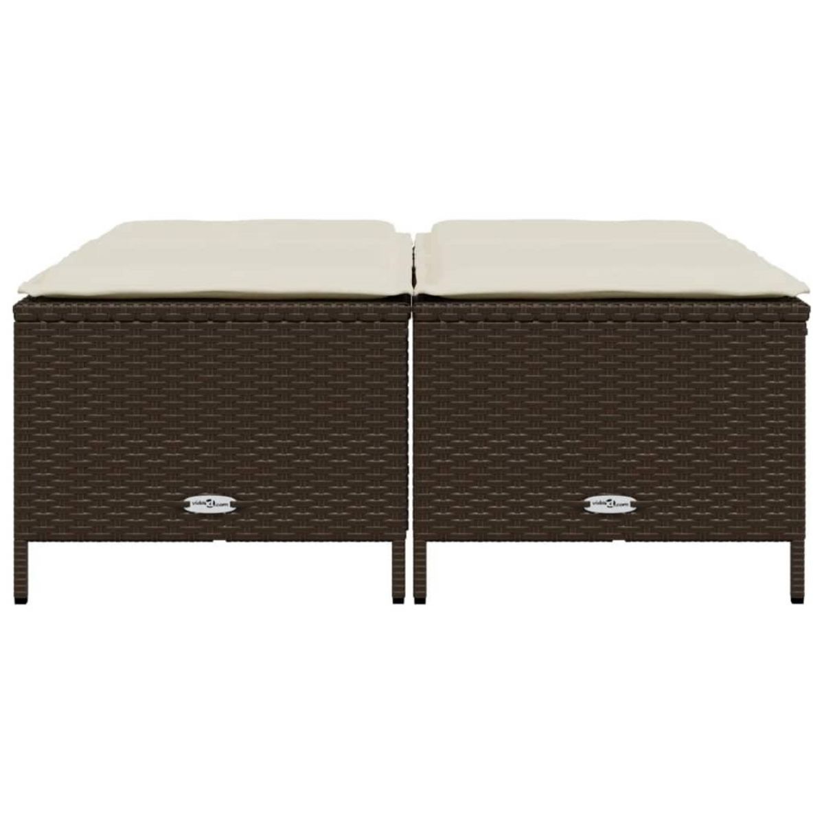 VIDAXL Tabourets de jardin avec coussins lot de 4 marron poly rotin