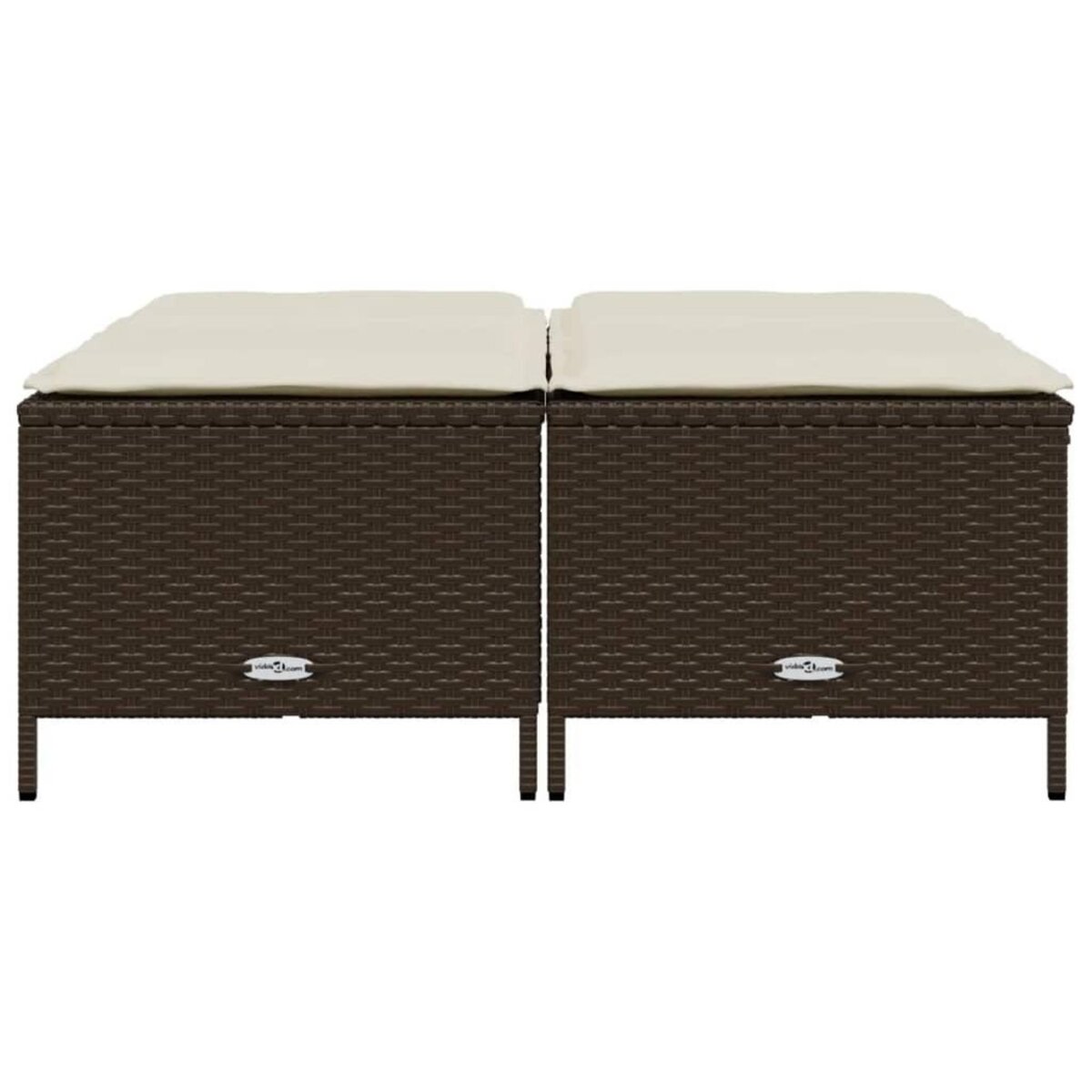 VIDAXL Tabourets de jardin avec coussins lot de 4 marron poly rotin