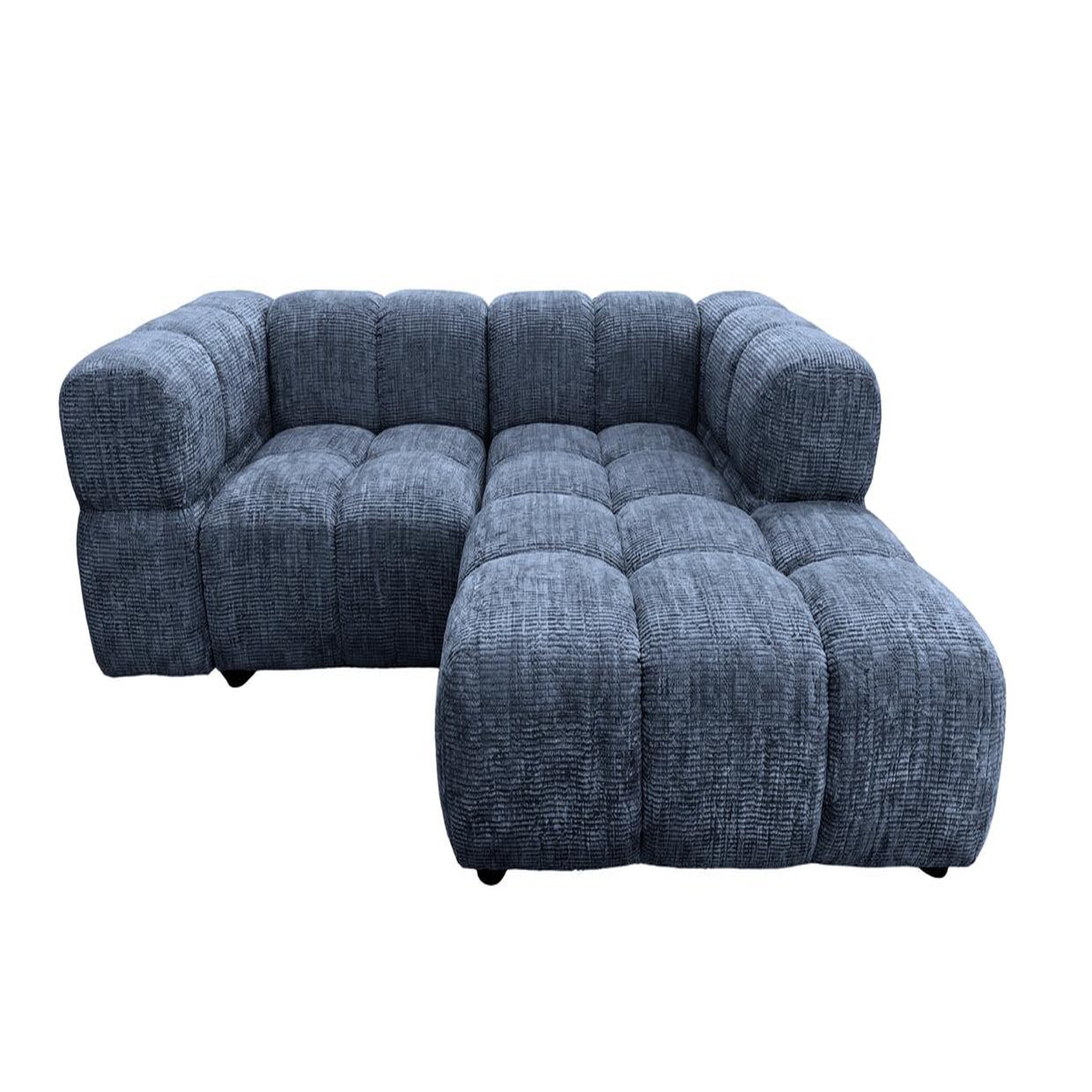 Voir la diapositive 1 : CASANOVA PARIS Gustave - canapé d'angle tissu chenille 4 places