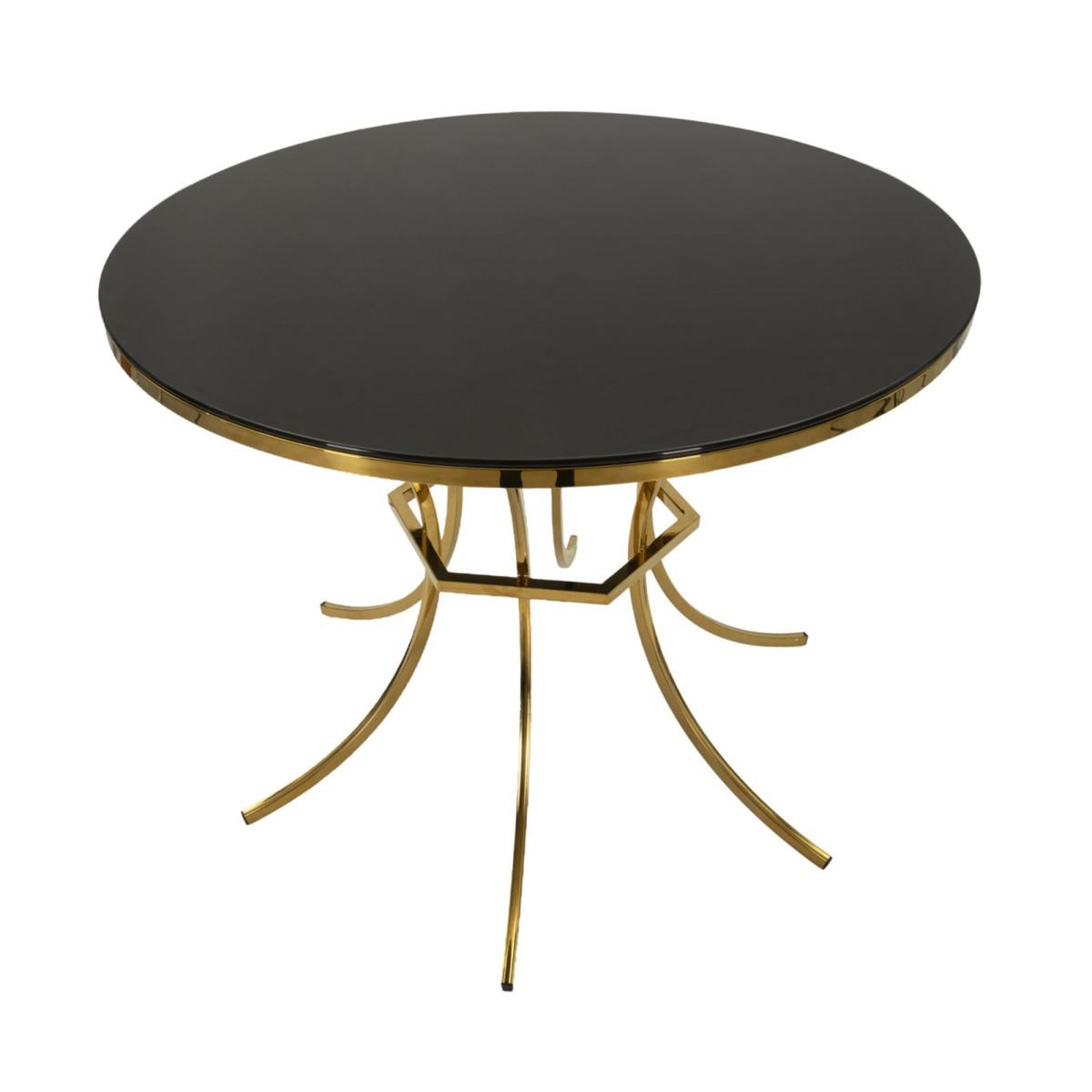 Voir la diapositive 2 : Paris Prix Table de repas  shanty  100cm noir & or