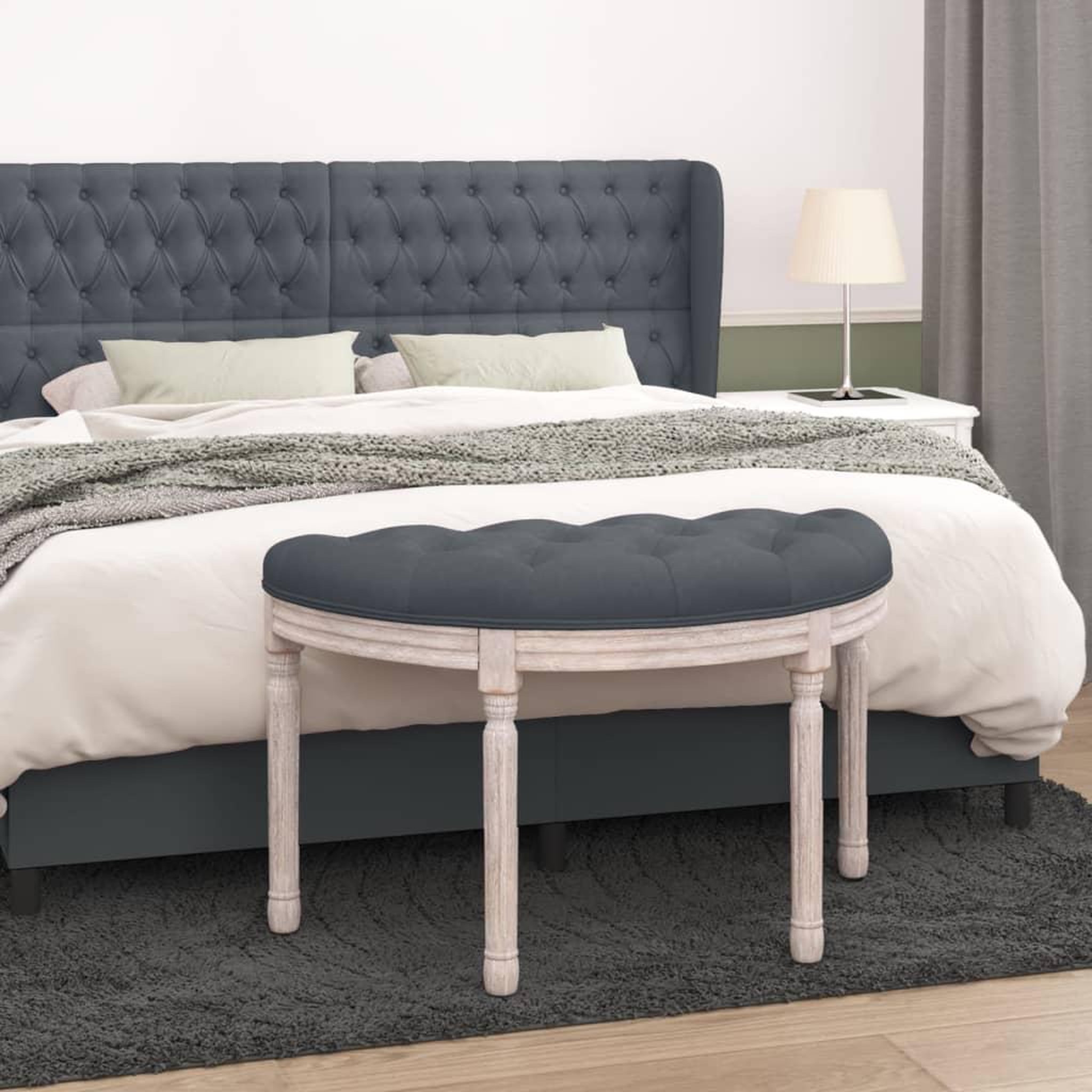 Voir la diapositive 1 : VIDAXL Banc Gris fonce 81,5x41x49 cm Velours