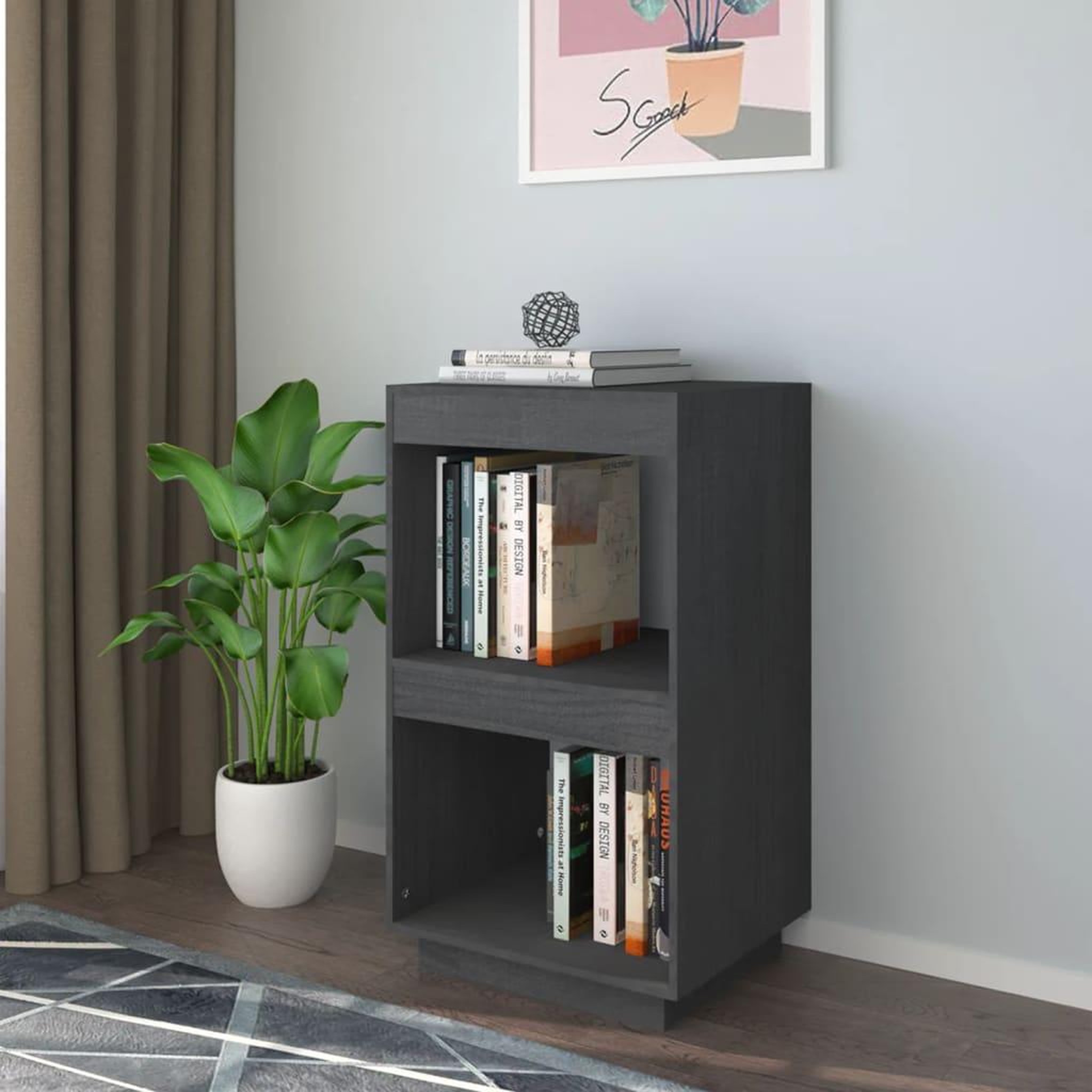 Voir la diapositive 1 : VIDAXL Bibliotheque Gris 40x35x71 cm Bois de pin massif