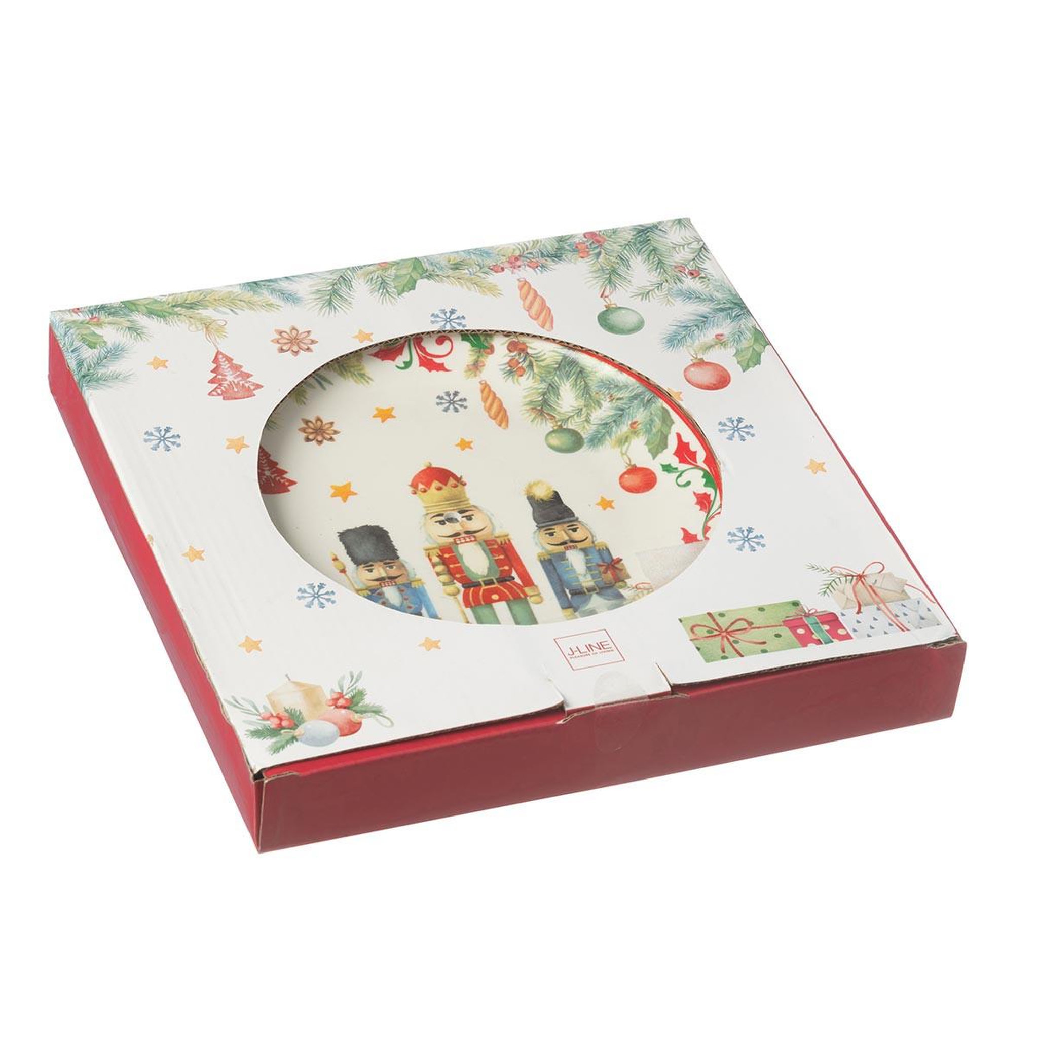 Voir la diapositive 2 : J-LINE Plateau de présentation 2 étages  casse-noisette  27cm blanc
