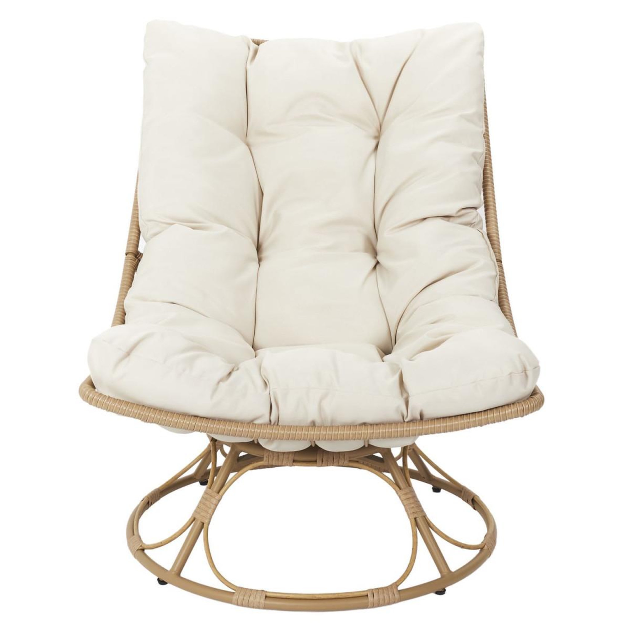 Voir la diapositive 2 : The Home Deco Factory Fauteuil tournant design  petra  96cm beige