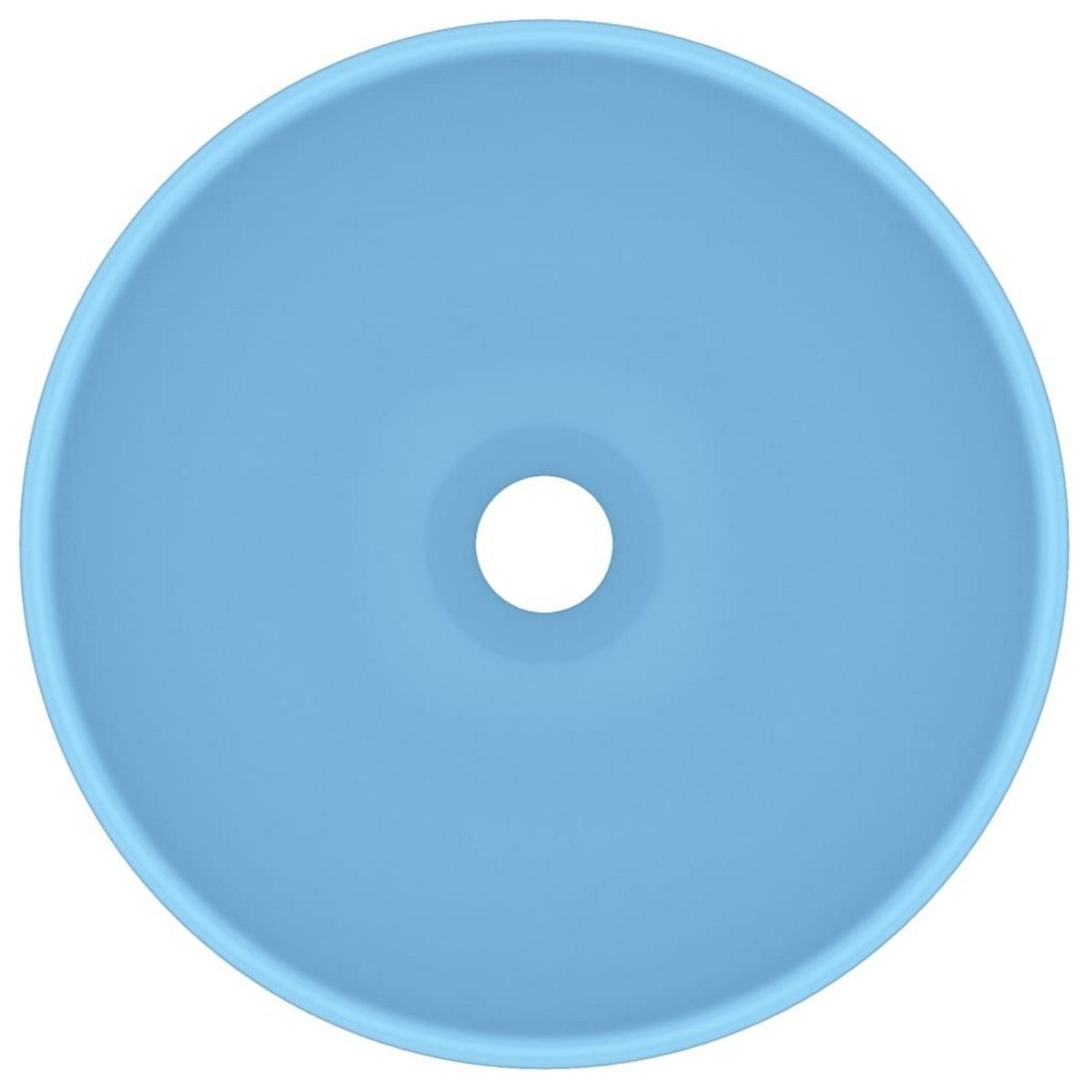 VIDAXL Lavabo rond de salle de bain Bleu clair mat 32,5x14cm Ceramique