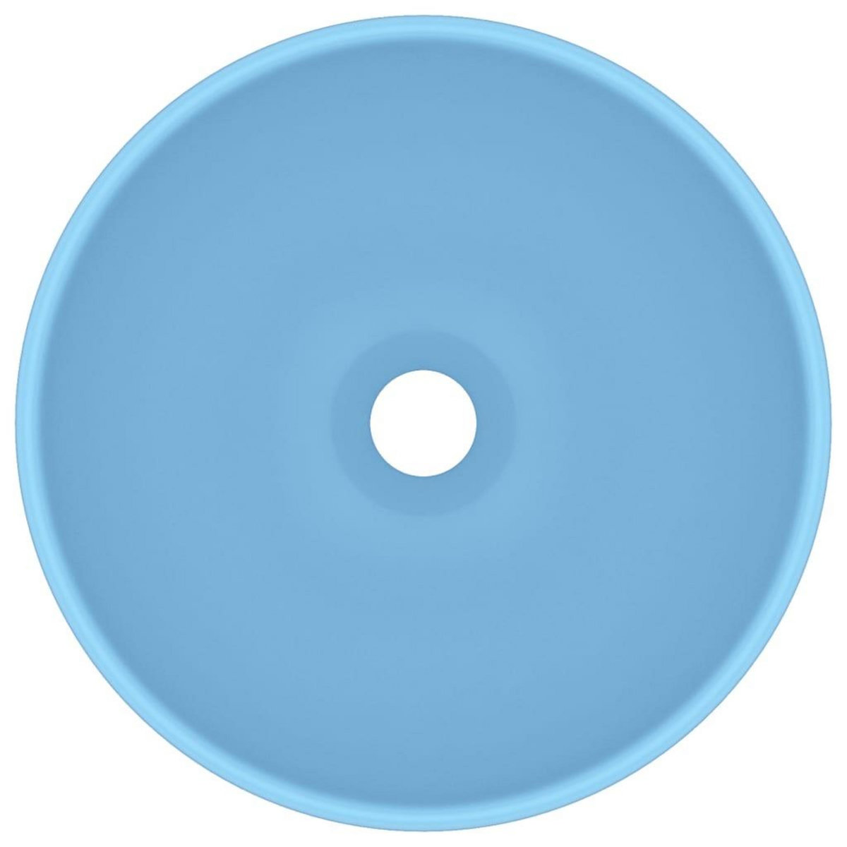 VIDAXL Lavabo rond de salle de bain Bleu clair mat 32,5x14cm Ceramique