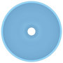 Voir la diapositive 3 : VIDAXL Lavabo rond de salle de bain Bleu clair mat 32,5x14cm Ceramique