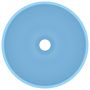 Voir la diapositive 3 : VIDAXL Lavabo rond de salle de bain Bleu clair mat 32,5x14cm Ceramique