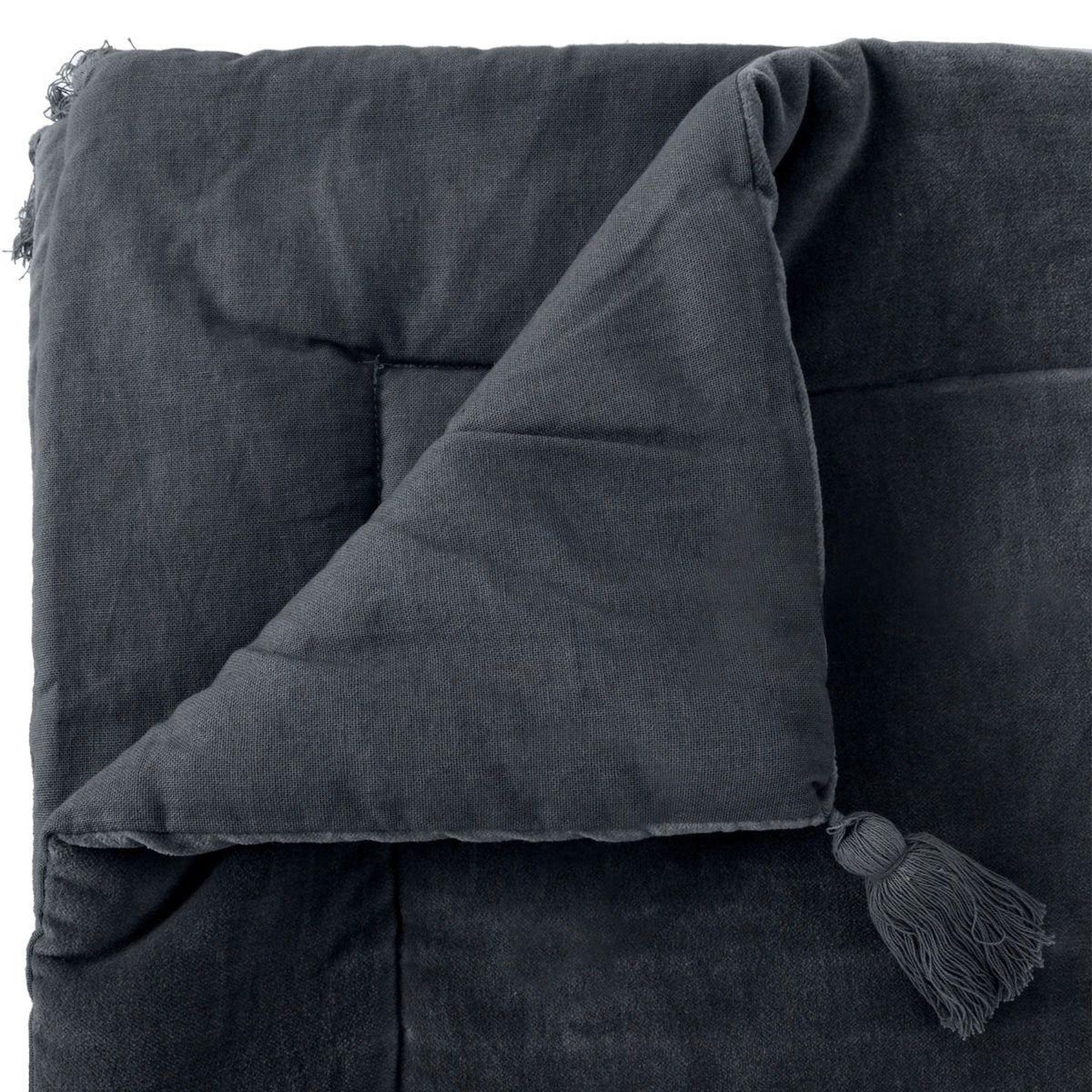 Voir la diapositive 2 : ATMOSPHERA Couvre-lit  midnight garden  70x180cm gris foncé