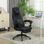 Voir la diapositive 2 : VINSETTO Fauteuil de bureau manager grand confort dossier réglable repose-pied coussin lombaire roulettes 360° lin 62L x 68P x 127H cm noir