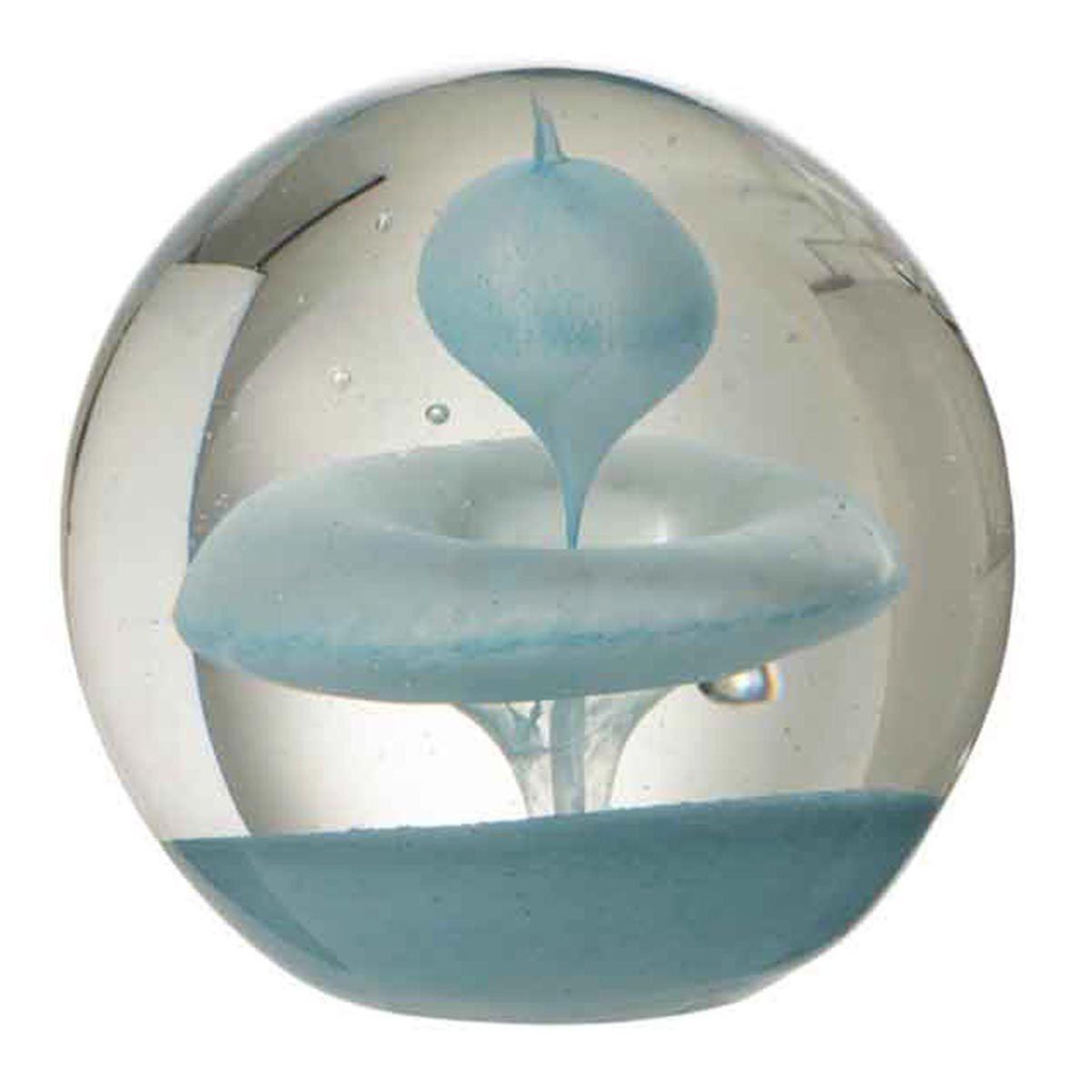 J-LINE Presse-papier déco  bulle en verre  10cm bleu clair