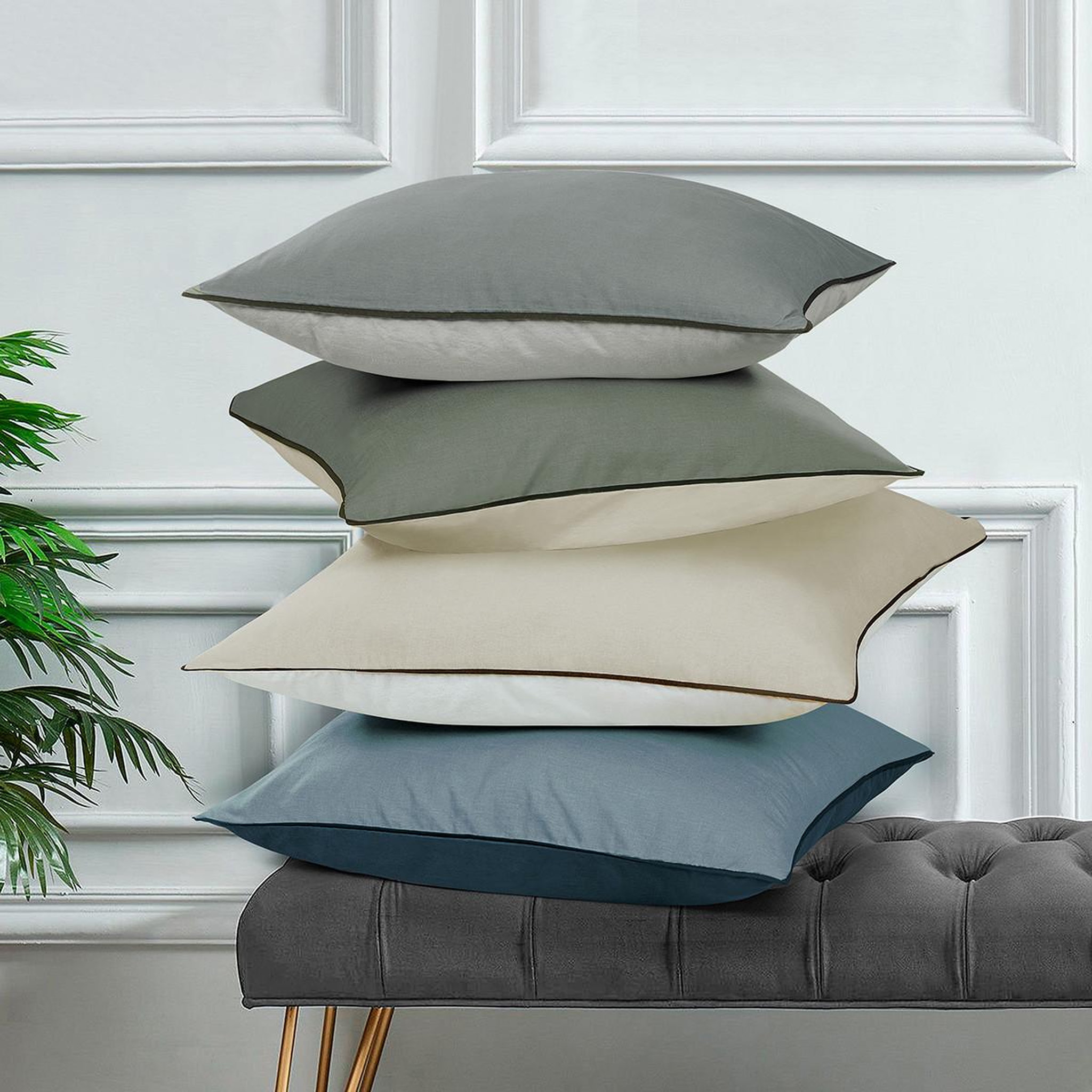 Voir la diapositive 6 : FUTURE HOME Parure de lit simple bicolore