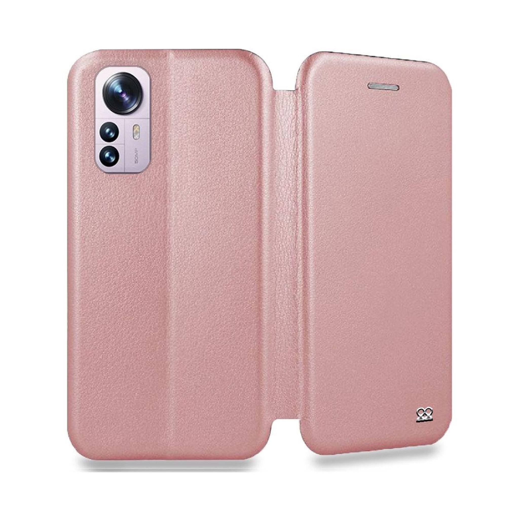 Voir la diapositive 4 : IBROZ Etui xiaomi 12 pro etui cuir rose gold