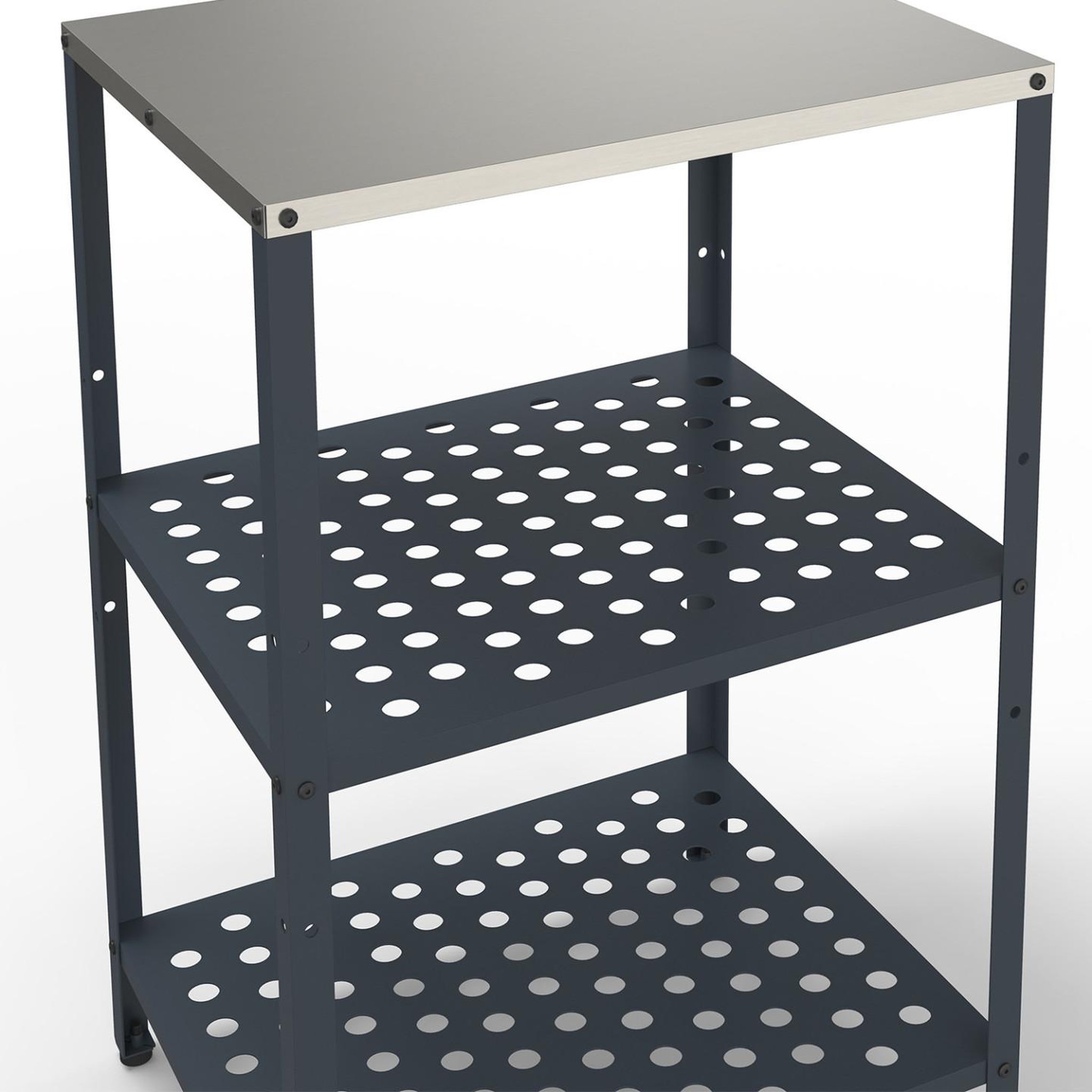 Voir la diapositive 6 : ID MARKET Meuble de cuisine extérieure pareo 2 étagères en acier gris anthracite