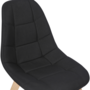 Voir la diapositive 5 : ID MARKET Lot de 4 chaises scandinaves GABY noires en tissu pour salle à manger