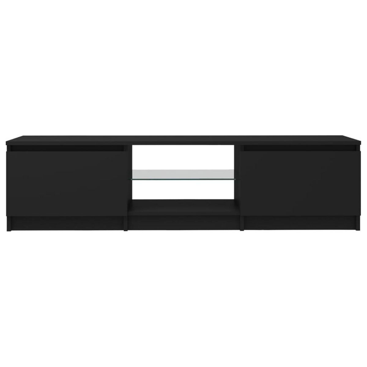 VIDAXL Meuble TV avec lumieres LED noir 140x40x35,5 cm