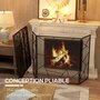 Voir la diapositive 5 : HOMCOM Pare-feu cheminée poêle design graphique - 3 volets pliables - dim. 135L x 1,2l x 85H cm - acier métal noir