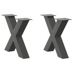 VIDAXL Pieds de table basse forme de X 2 pcs anthracite 60x(42-43) cm