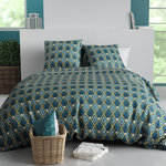 ATELIER DU COTON Housse de couette 240x220 TRISKA + 2 taies coton 57 fils