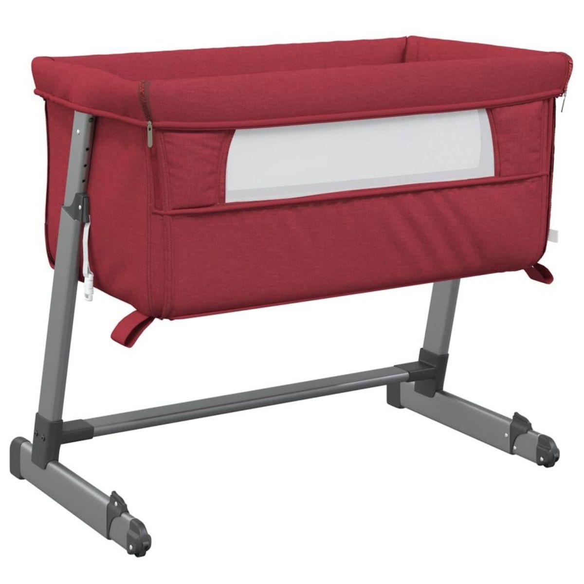 VIDAXL Lit pour bebe avec matelas Rouge Tissu de lin