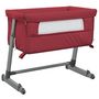 Voir la diapositive 2 : VIDAXL Lit pour bebe avec matelas Rouge Tissu de lin