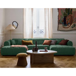 LISA DESIGN Ray - canapé panoramique en u 7 places en tissu texturé. Coloris disponibles : Rouge, Vert, Bleu, Beige, Gris, Orange, Noir