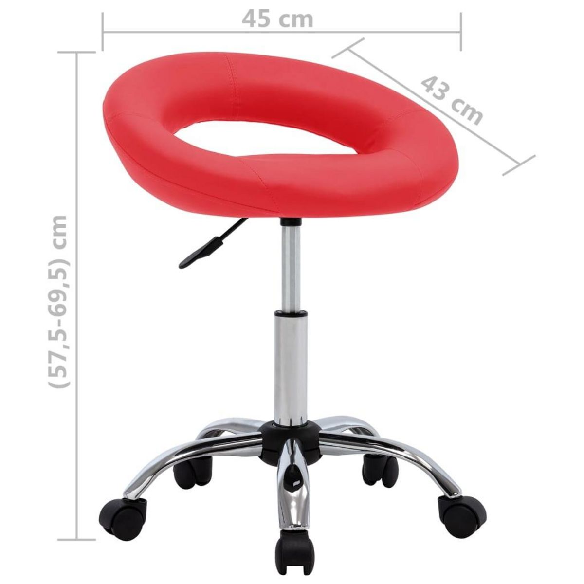 VIDAXL Chaise pivotante a manger Rouge Similicuir