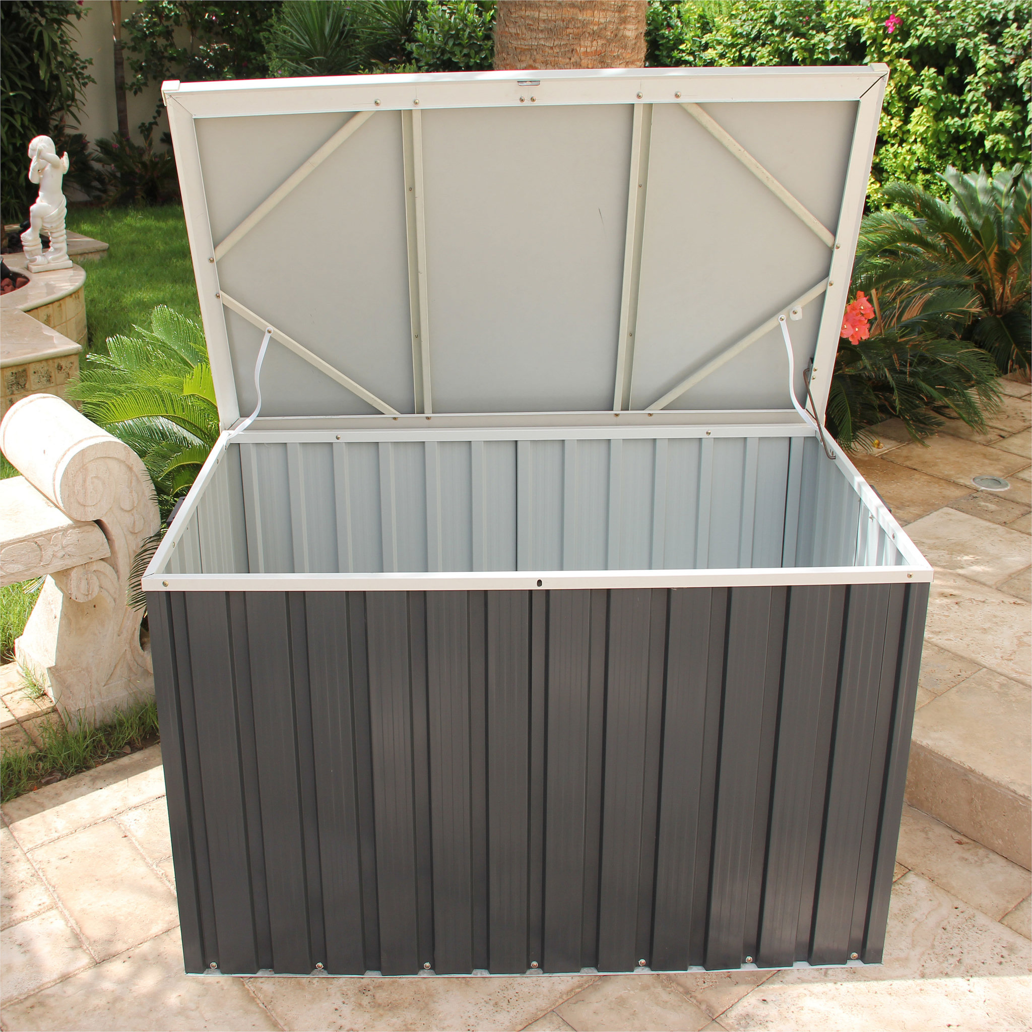 Voir la diapositive 1 : DURAMAX Coffre de jardin métal Alford