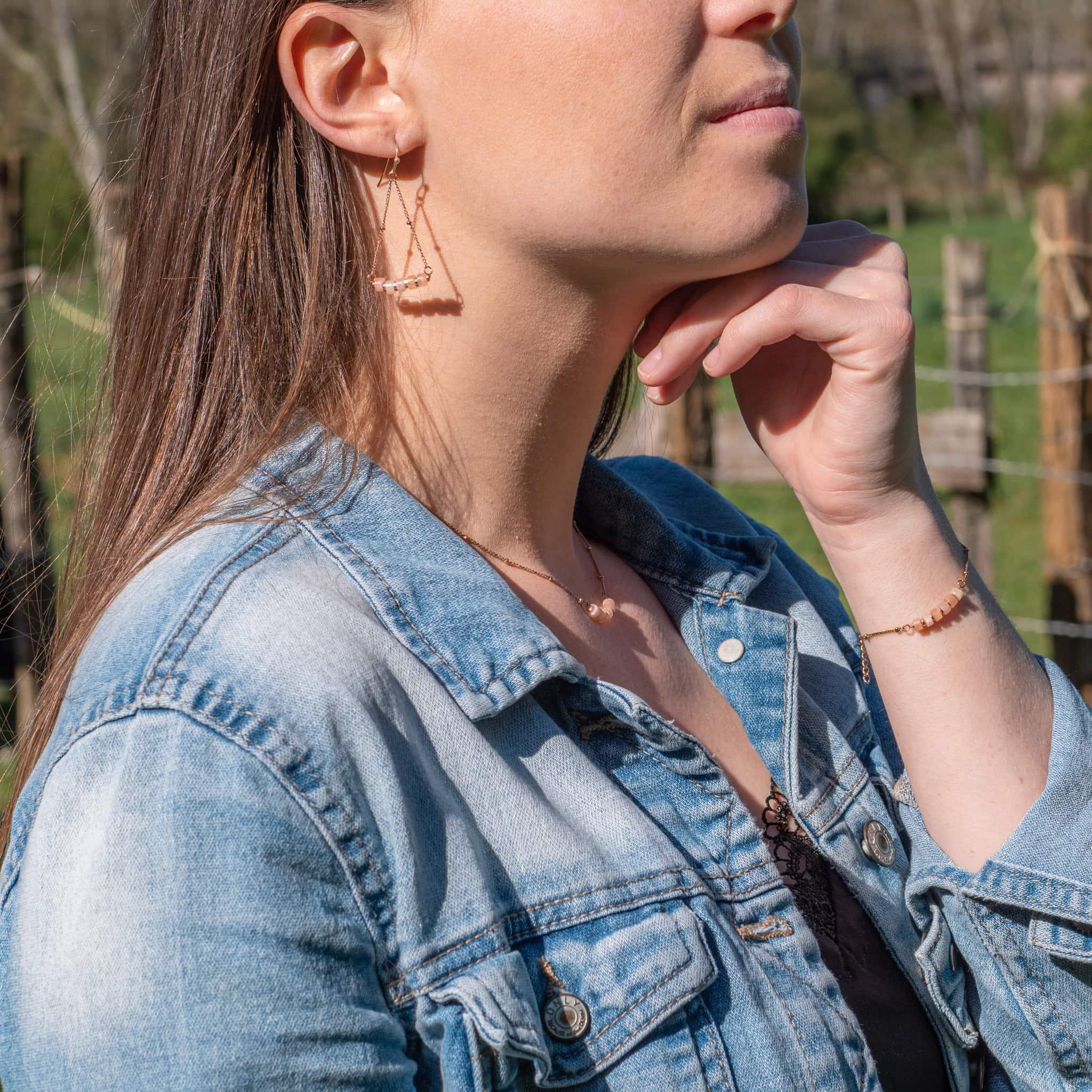 Voir la diapositive 5 : SLOYA Boucles d'oreilles Piana en pierres de Soleil