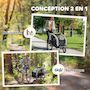 Voir la diapositive 5 : HOMCOM Remorque vélo jogger 2 en 1 enfant drapeau roue avant pivotante réflecteurs barre d'attelage inclus noir blanc