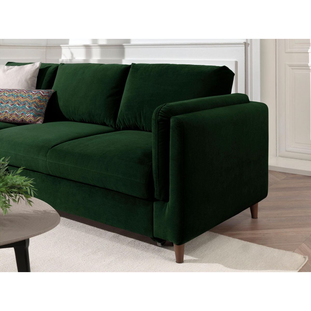 LISA DESIGN Brooke - canapé d'angle gauche - convertible avec coffre - 4 places - en velours