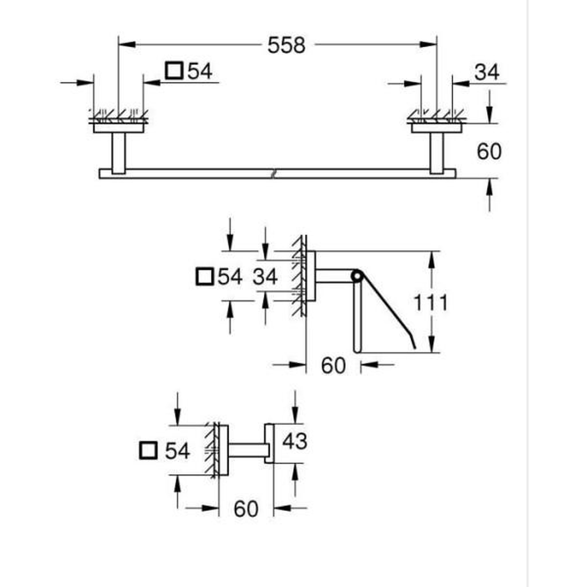 Voir la diapositive 2 : Grohe Set d'accessoires 3 en 1 - grohe - 411242430 - noir mat - métal - douche