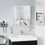 KLEANKIN Armoire murale miroir de salle de bain - 2 portes, étagères, niche - dim. 54L x 15,2l x 55,3H cm - MDF blanc