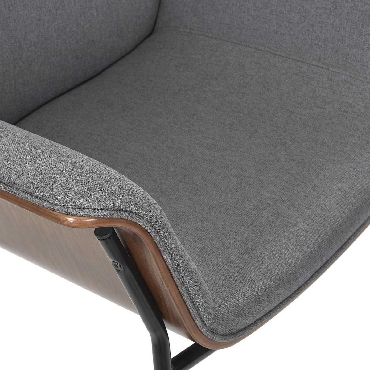 The Home Deco Factory Fauteuil de salon vintage Rjukan - Gris