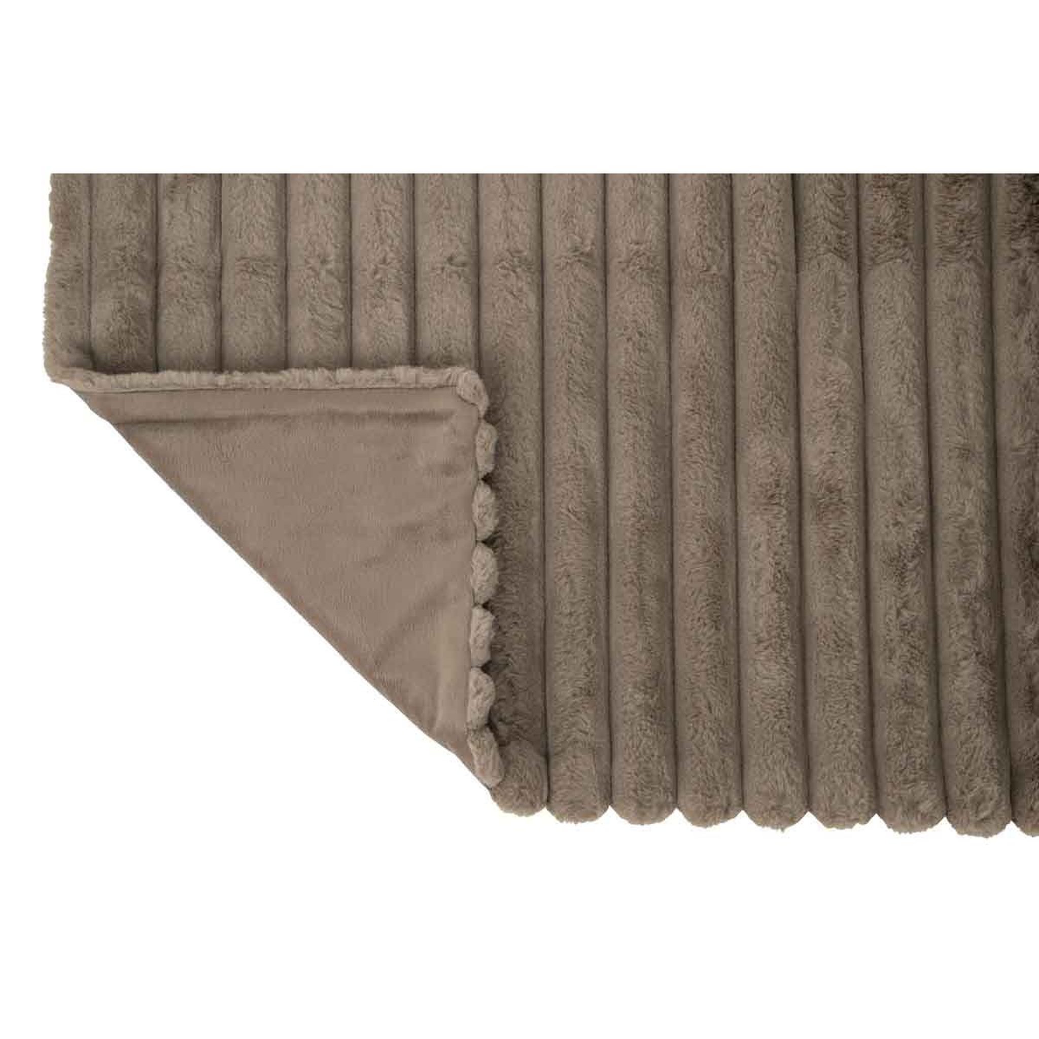 Voir la diapositive 3 : J-LINE Plaid design uni  corduroy  130x180cm gris