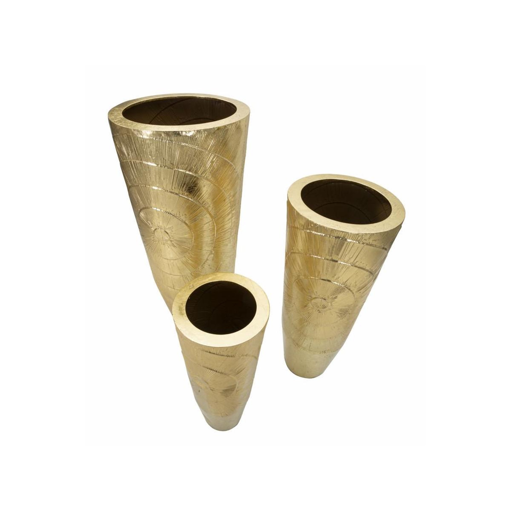 Voir la diapositive 2 : Paris Prix Lot de 3 vases en métal  goldely  114cm or