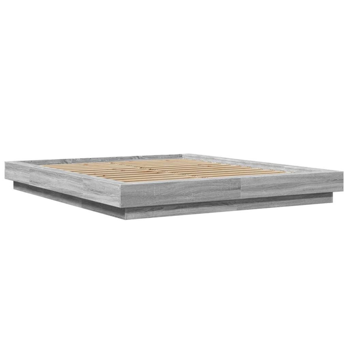 VIDAXL Cadre de lit et lumieres LED sans matelas sonoma gris 160x200cm