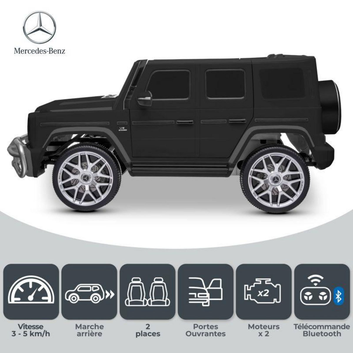 Mercedes Benz Voiture Electrique 4x4 Mercedes AMG - 2 places - 2x 45W, Marche AV/AR, Phares et Système audio